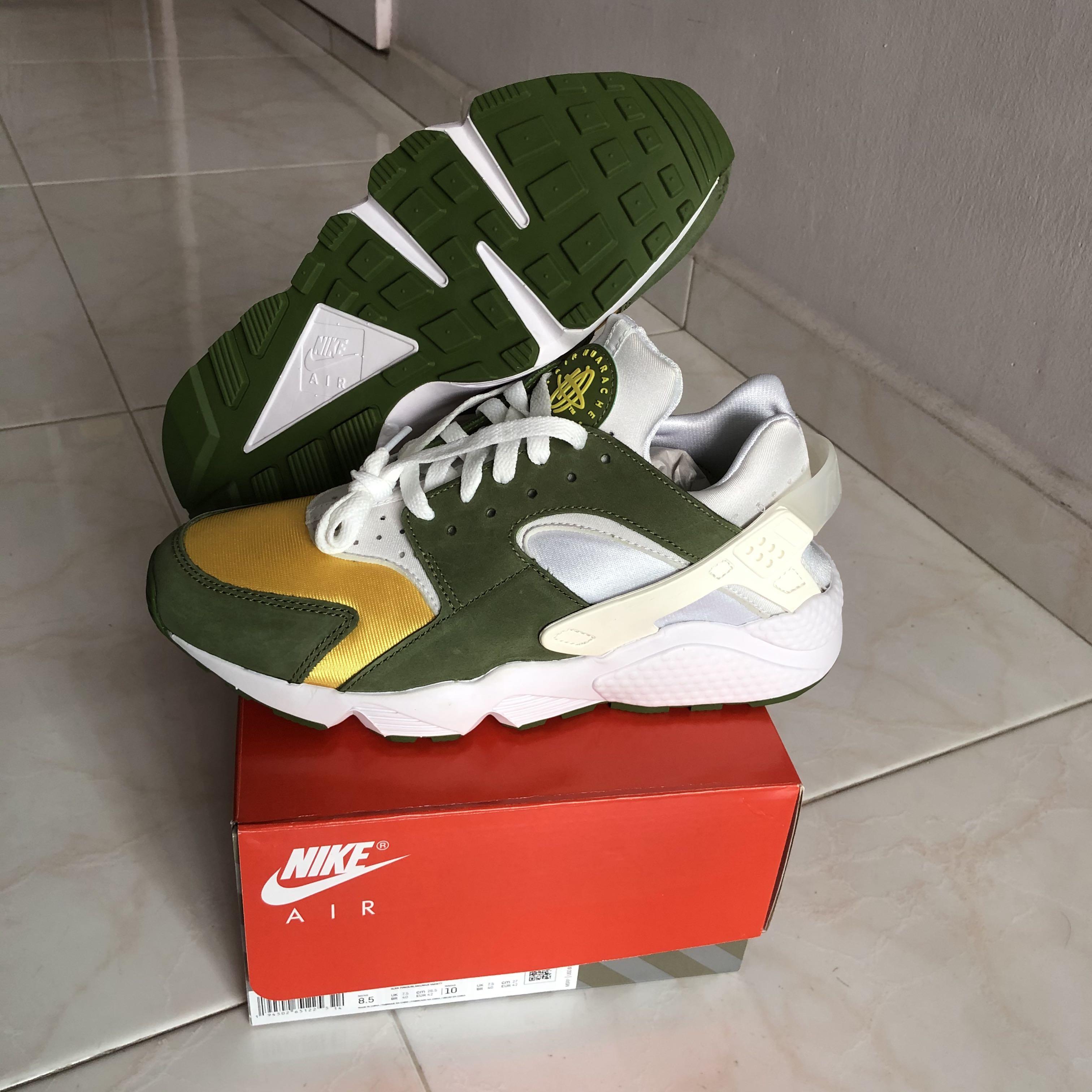 Us7 5 Nike Air Huarache Stussy Dark Olive 21 Lower Than Retail Price Men S Fashion Footwear Sneakers On Carousell