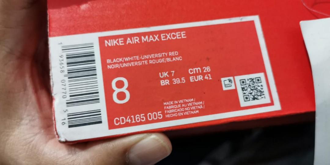 Nike Air Max Excee original size 41 lengkap, Fesyen Pria, Sepatu , Sneakers  di Carousell