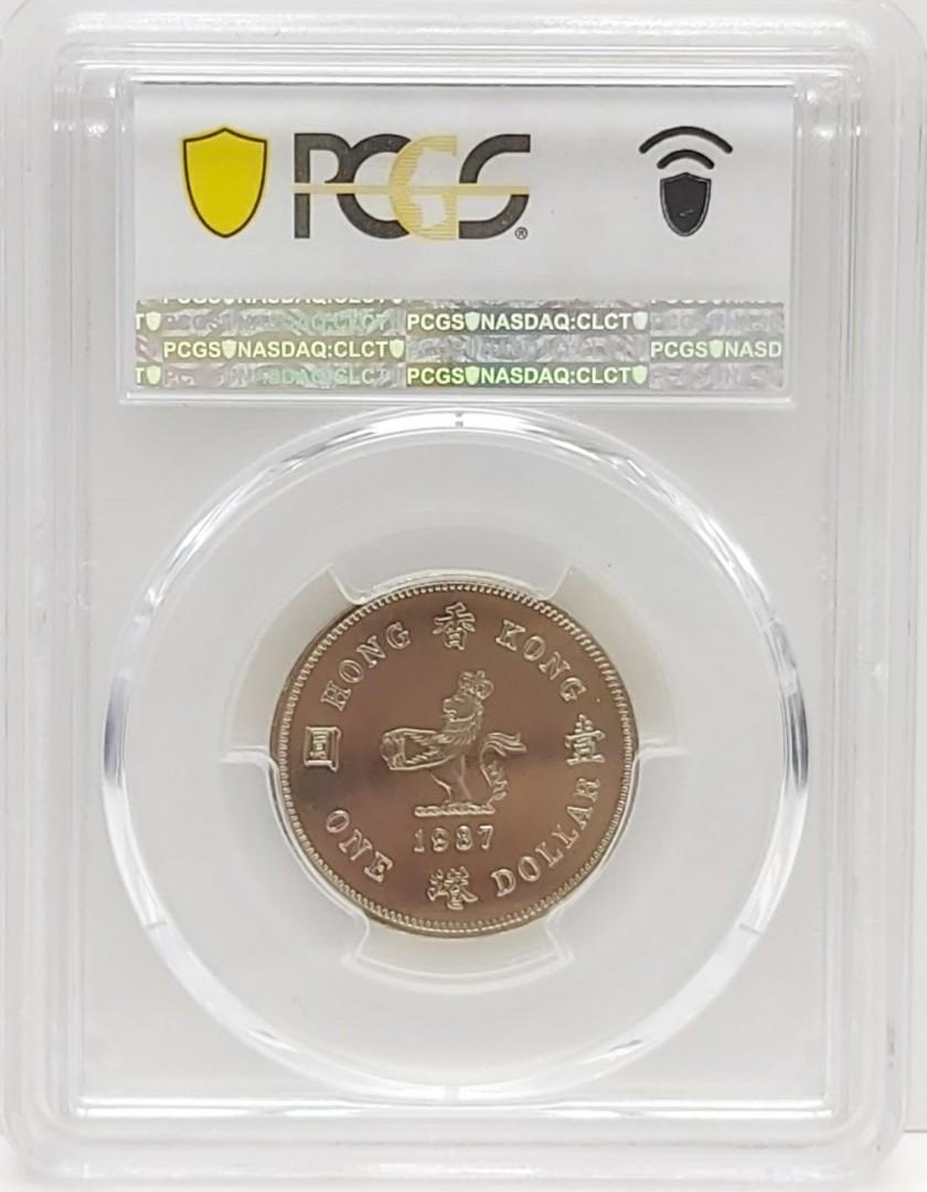 PCGS評級，MS64，香港1987年1元硬幣一枚, 興趣及遊戲, 收藏品及紀念品, 錢幣- Carousell