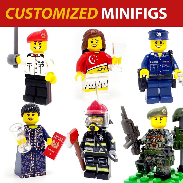 Personalised Name Lego Minifigs Customised Gift Personalized Customized Sg Icon Sia Singapore Girl Citizen Spf Police Scdf Mindef Army Navy Air Force Ndp National Day Hobbies Toys Toys