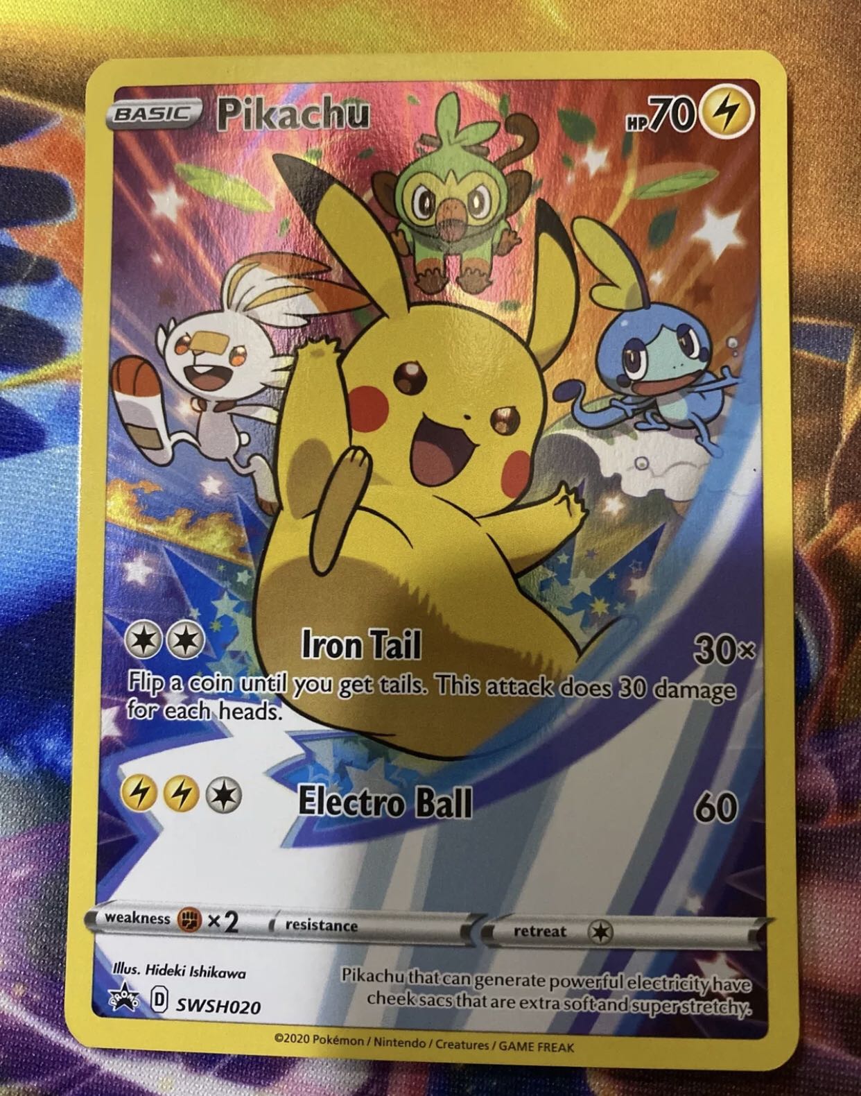 Pokemon Pikachu SWSH020 Full Art Black Star Promo, Hobbies & Toys, Toys
