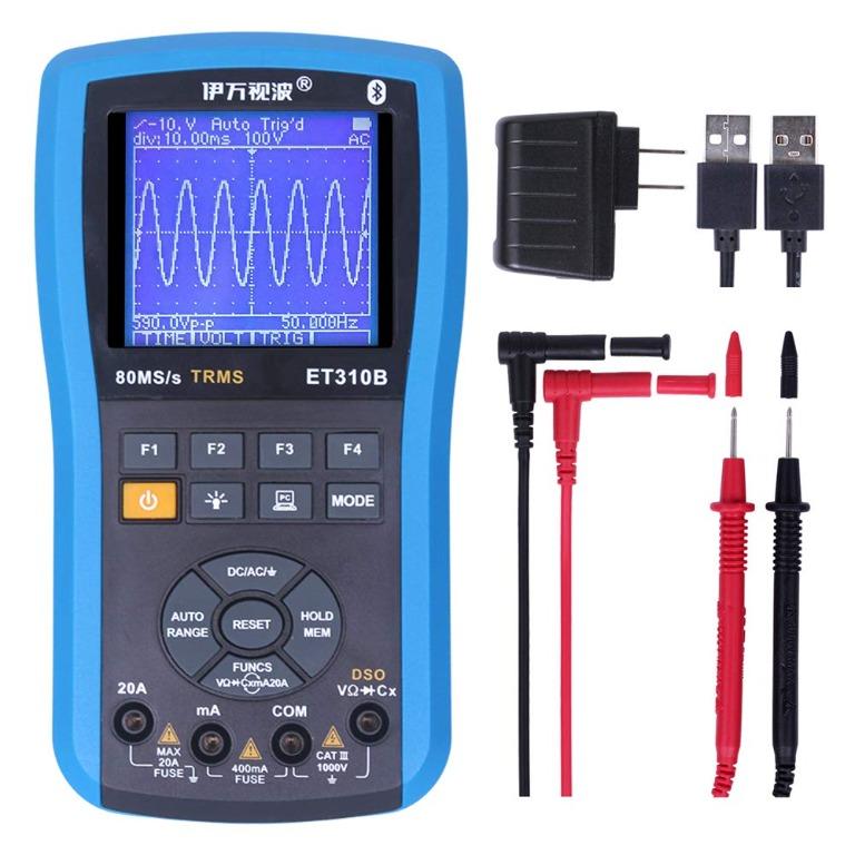 ReadyStock| EONE ET310B Bluetooth Oscilloscope Multimeter 4in1 80msps  20Mhz, Connectable to Phone Wirelessly, Handheld Digital Oscilloscopes Kit  TRMS Multimeters, 80M Sampling 20MHz Bandwidth, Auto Waveform Capture, Mobile  Phones  Gadgets, Wearables 