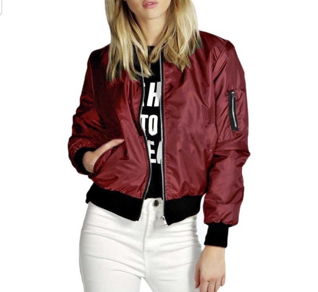 Red bomer jacket hotsell