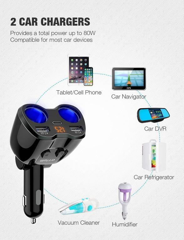 usb c cigarette lighter socket