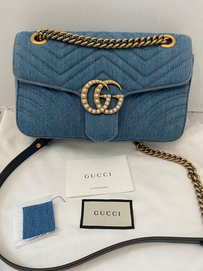Gucci denim marmont best sale