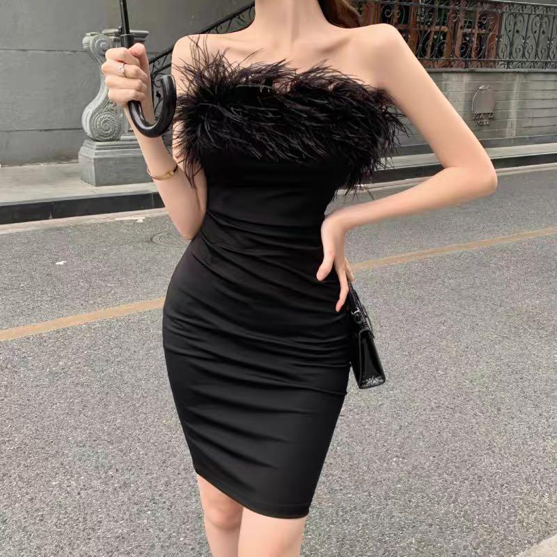 SALE Feather Tube Dress Women s Fashion Dresses Sets Dresses