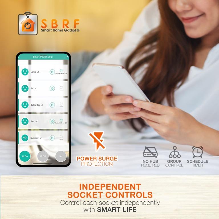 Smart WiFi Universal Power Strip (Category: Electrical, Adaptors & Sockets) located in Marikina City. Submitted by sbrfsmartgadgets (Listing ID 239366193, Image 3). Description: Smart WiFi Universal Power Strip - Smart Life and Tuya APP compatible - Compatible with 3rd Party Automation APP like IFTTT (If-This-Then-That) - Built-in fuse and made with fire-resistant materials - Wireless 2.4GHz (b/g/n) - Control each socket individually and the USB 