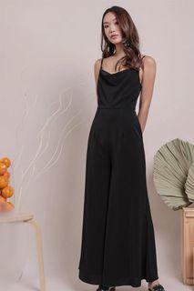 The Tinsel Rack Jayce Cowl Neck Jumpsuit in BLACK