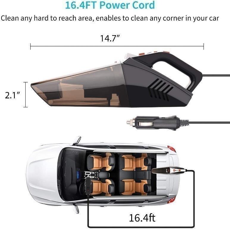 TowerTop HandHeld Vacuum Cleaner with LED Light, Dry and Wet use for