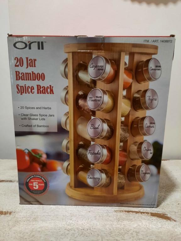 Orii 20 Jar Bamboo Rotating Spice Rack