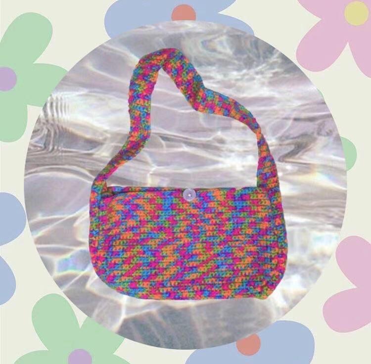 Custom Y2K/ 90s Style Crochet Handbag Shoulder Bag 
