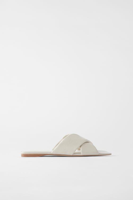 Zara padded leather sandals deals