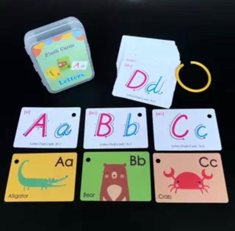 [16 Design] Flash Cards with Ring English Reading Learning Alphabet ...