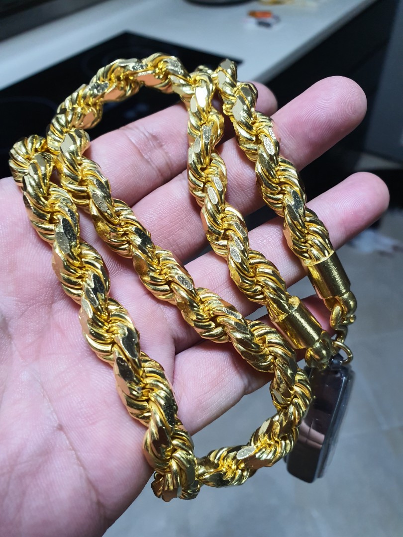 916 22K Gold Chain Rope Design Luxury Accessories on Carousell