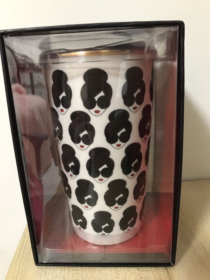 Alice Olivia X Starbucks 聯名經典款 雙層馬克杯, 家具及居家用品, 廚具和餐具, 餐具和餐具在旋轉拍賣