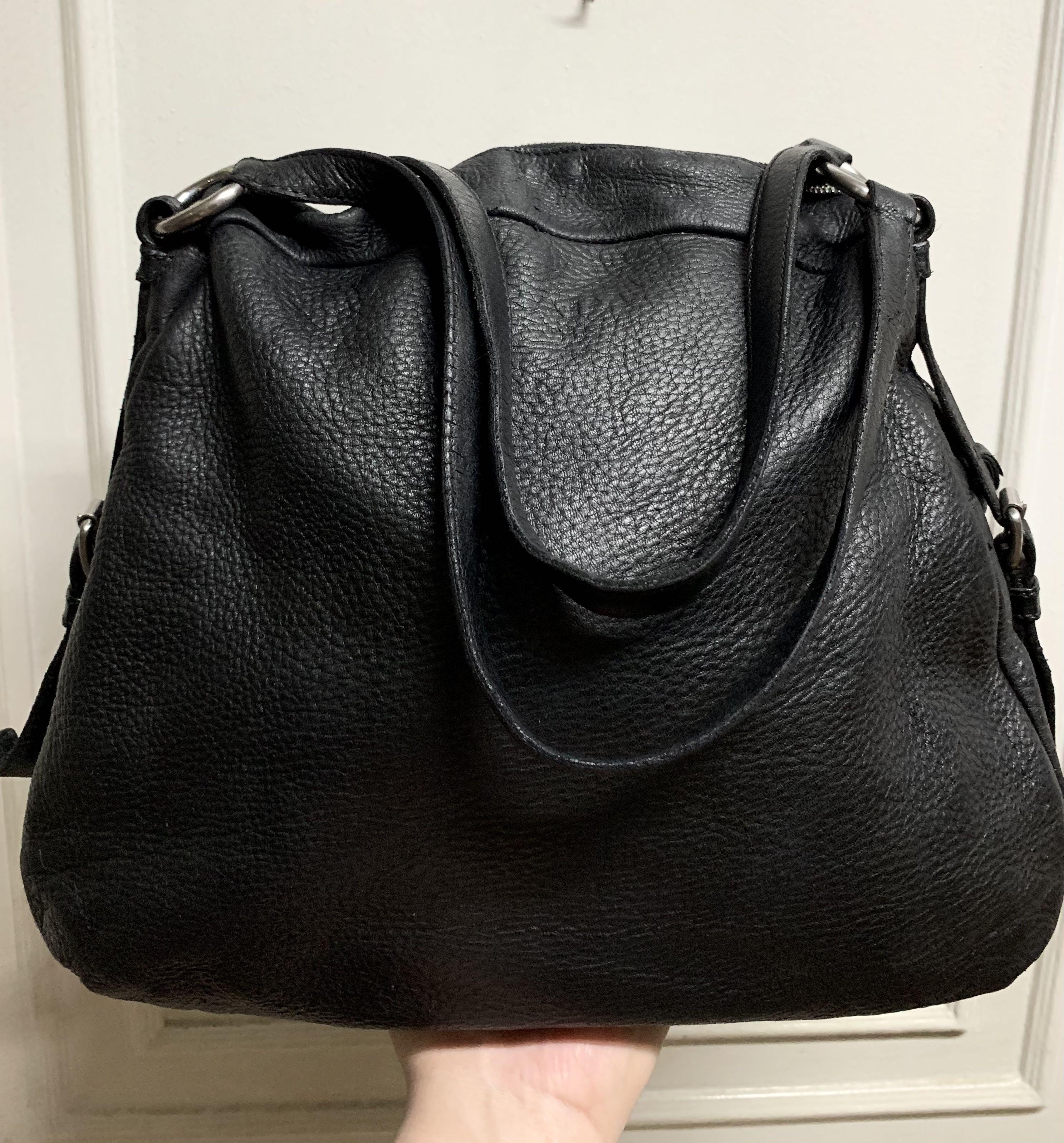 Prada black pebbled leather shoulder bag Clearance