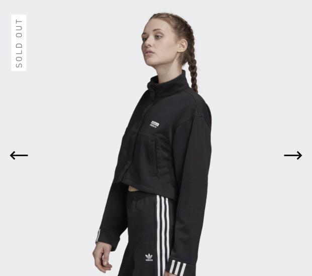 Adidas cropped sales track jacket