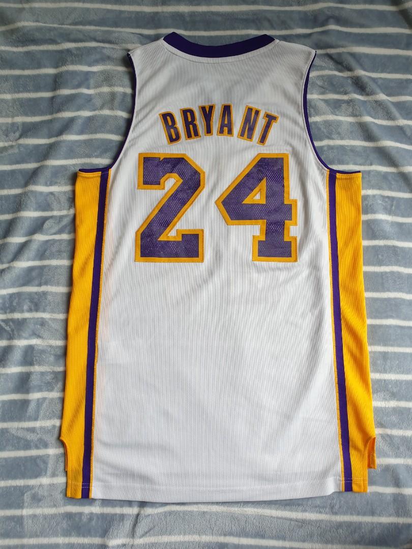 Authentic Adidas Men's NBA Kobe Bryant Lakers Sunday White Swingman Jersey  - M, Men's Fashion, Activewear on Carousell