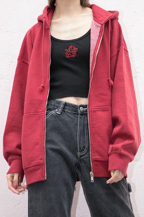 Brandy Melville red Carla hoodie  Carla hoodie, Brandy melville  sweatshirt, Brandy melville jacket