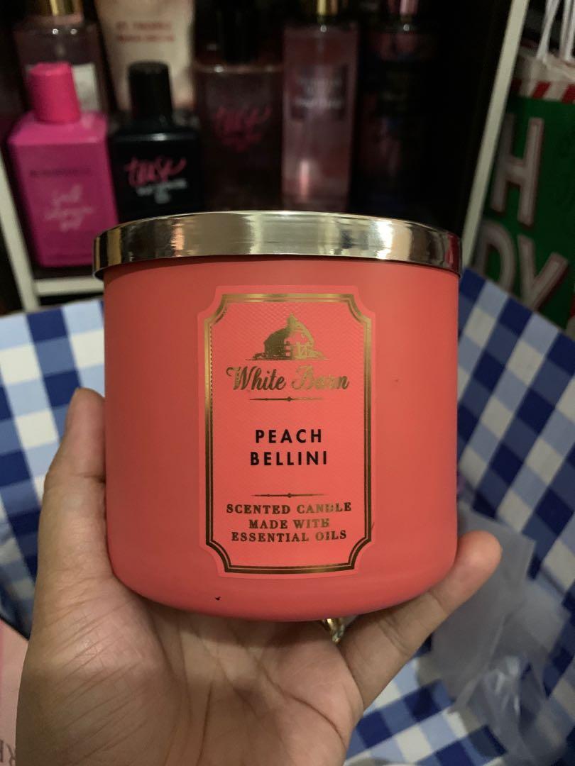 Bath & Body Works 3Wick Candl Peach Bellini (Category: Bath) located in Paranaque City. Submitted by sillybella (Listing ID 1070326083, Image 3). Description: Original Bath & Body Works 100 Legit 10X money back guaranteed Peach Bellini 3 wick candle Not available for shipping since fragile Lalamove / Speedy Only .