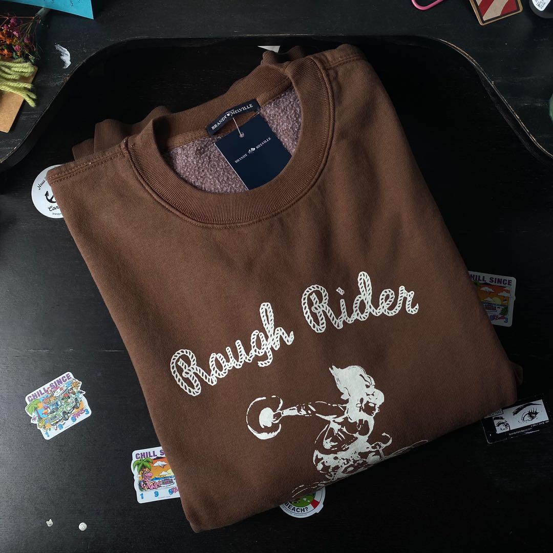 brandy melville rough rider sweatshirt brown