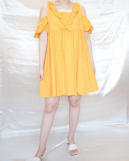 Cold Shoulder Babydoll Dress 