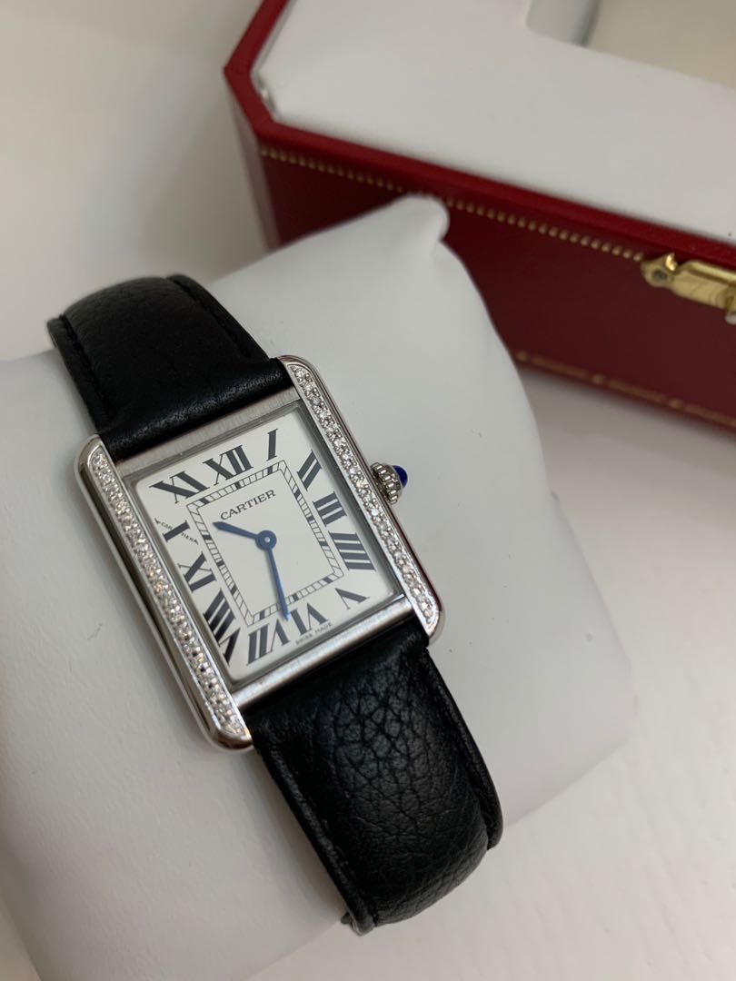 Cartier tank solo diamond watch (small 