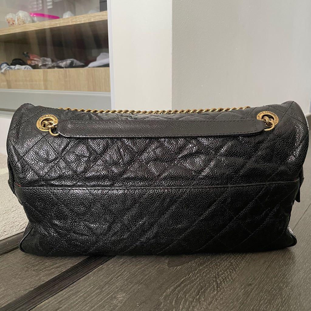 Chanel Black Quilted Glazed Caviar Leather Large Shiva Flap Bag, Luxury,  Bags & Wallets on Carousell