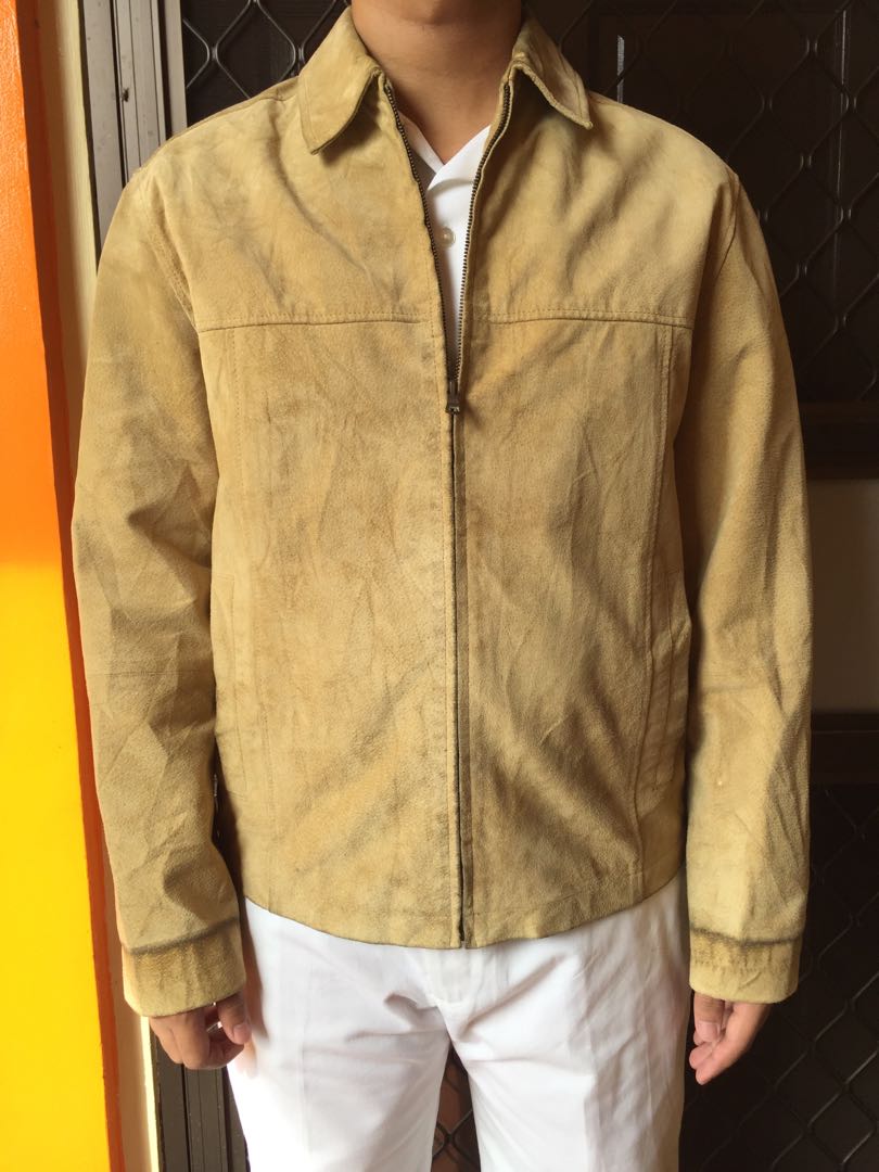 Claiborne Suede Leather Jacket Men s Fashion Coats Jackets and