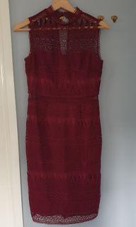 Forever New Maroon Lace dress