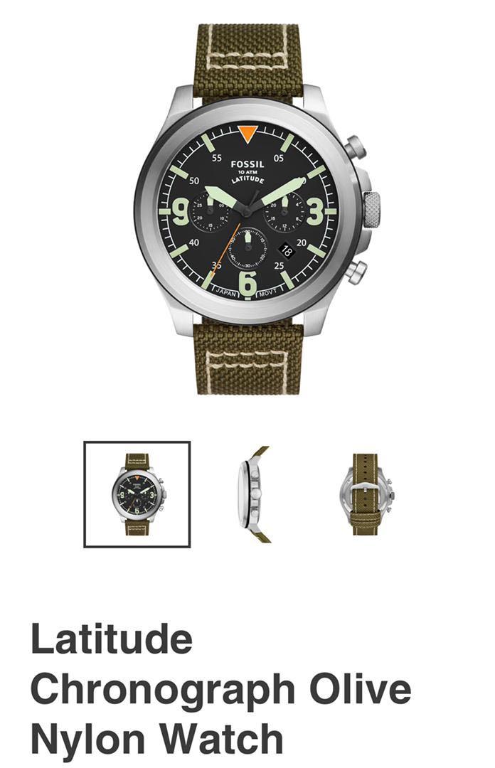 Fossil Latitude Chronograph Olive Nylon 
