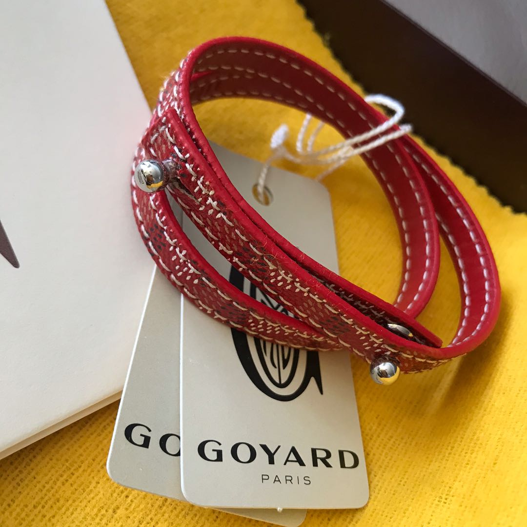 Goyard leather bracelet red Carousell