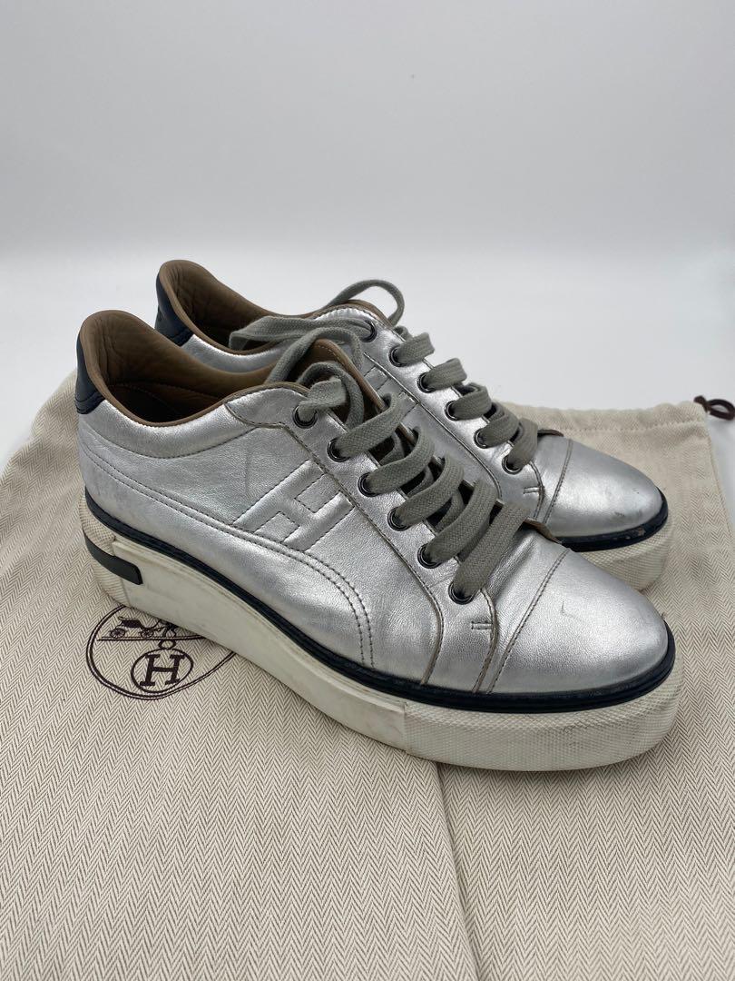 Hermes silver sneakers Clearance