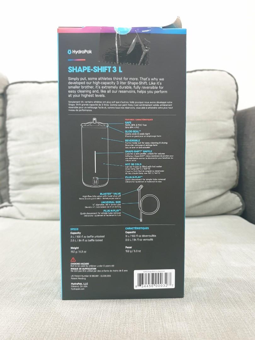 Hydrapak Shape Shift 3 L Performance Reversible Hydration Sports Other On Carousell