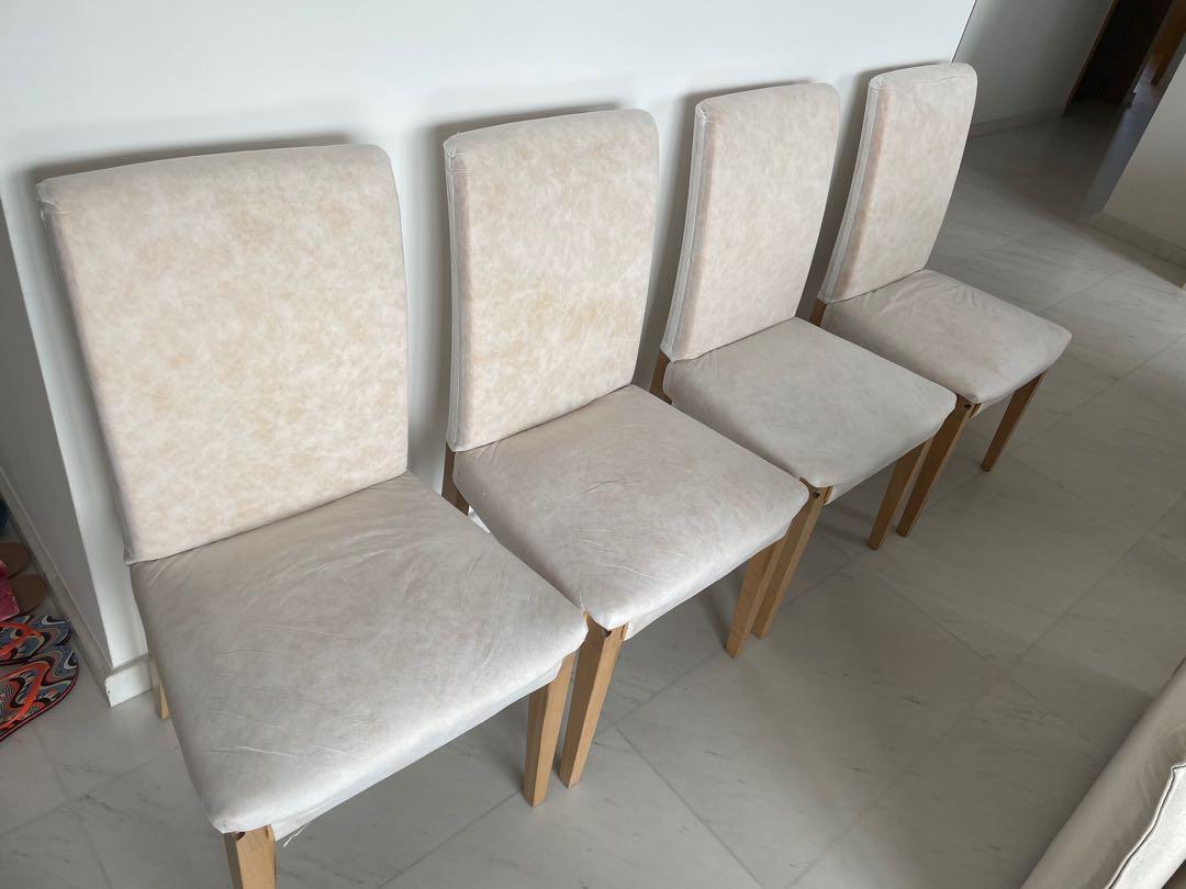IKEA 4 Dining Chairs (Henriksdal, now Bergmund), Furniture & Home Living, Furniture, Chairs on