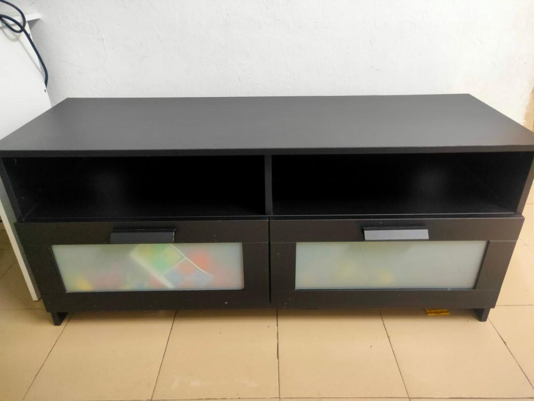 ikea brimnes tv rack home furniture furniture on carousell