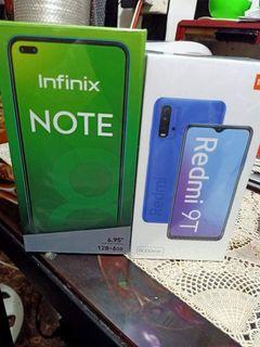 infinix 6/128 php 9,000
 redmi 9t 6/128 8,350

BRAND NEW AND SEALED ORIGINAL NTC APPROVED