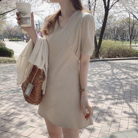 Beige khaki dress