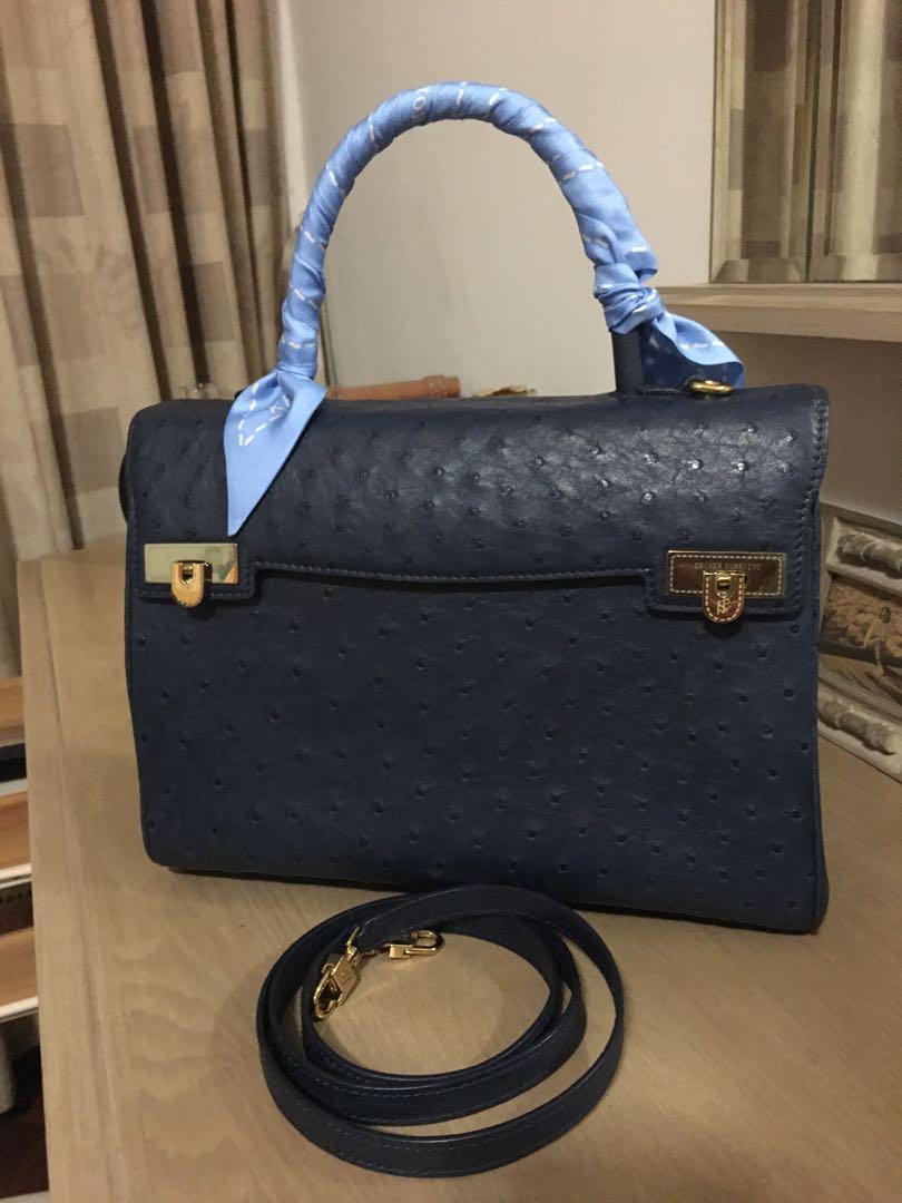 KPNY (subsidiary of Kwanpen) Blue Ostrich bag., Women's Fashion