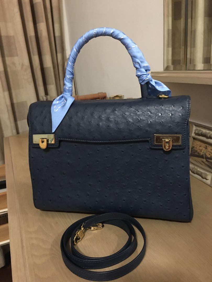 KPNY (subsidiary of Kwanpen) Blue Ostrich bag.