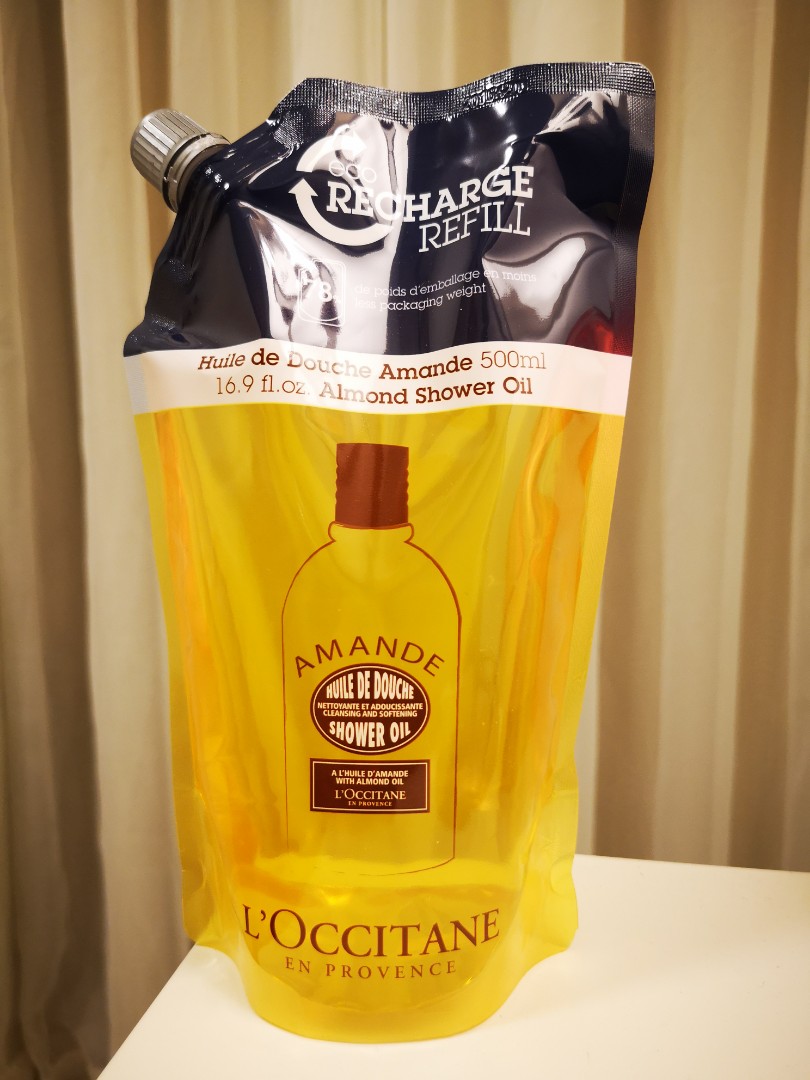 L'occitane Almond Shower Oil Refill Pack 500ml, Beauty & Personal Care