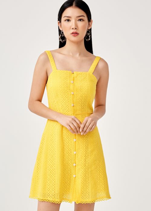 Eyelet yellow dress Clearance