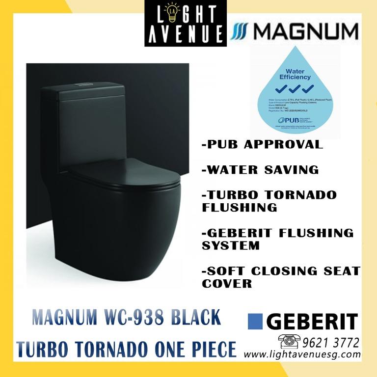 Magnum 938 Black Turbo Tornado One Piece Toilet Bowl Furniture Home Living Bathroom Kitchen Fixtures On Carousell