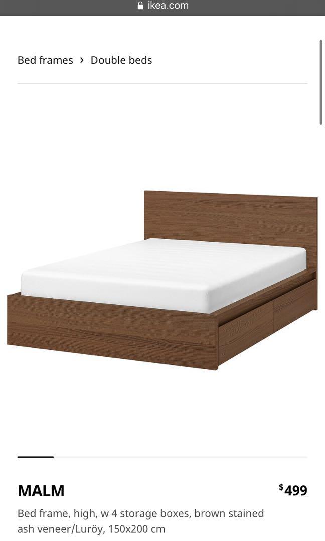 MALM Bed Frame with Drawers Only, Furniture & Home Living, Furniture