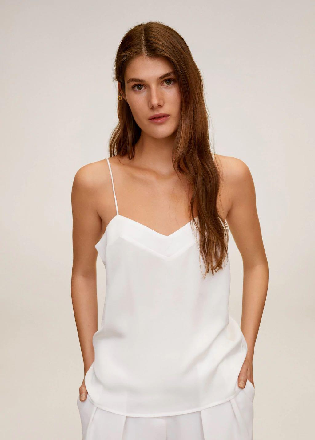 satin white cami top