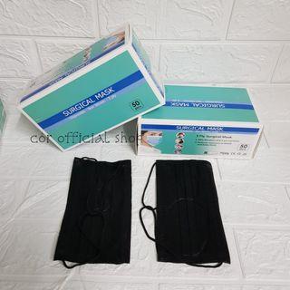 Masker Hijab Surgical Mask isi 50pcs/masker Headloop Black