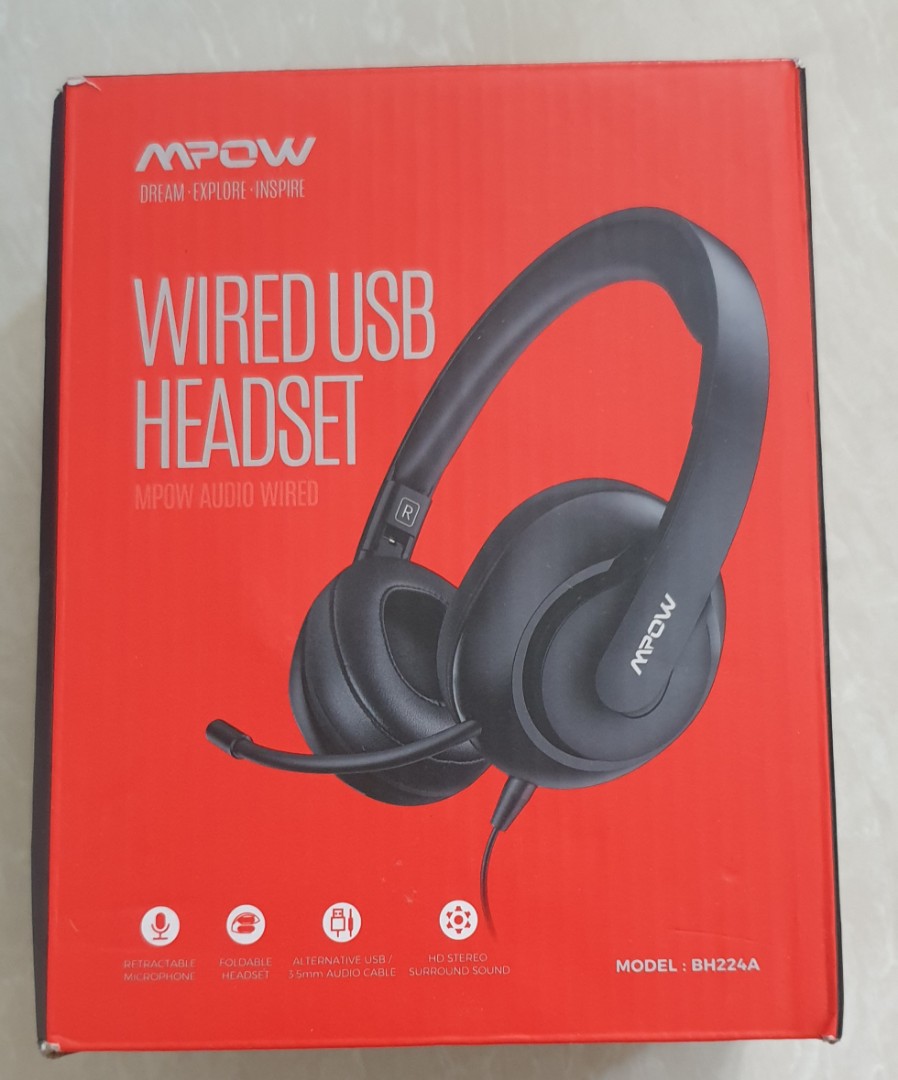 wired usb headset mpow
