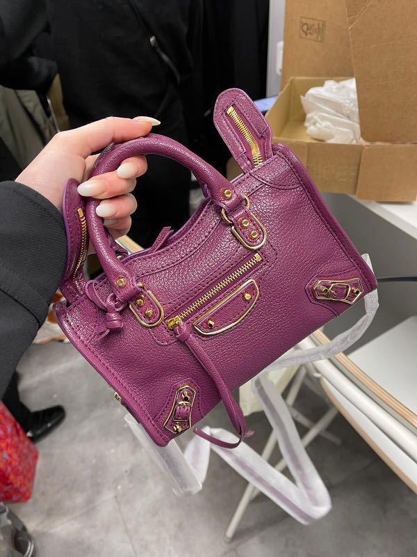 Balenciaga nano metallic edge store