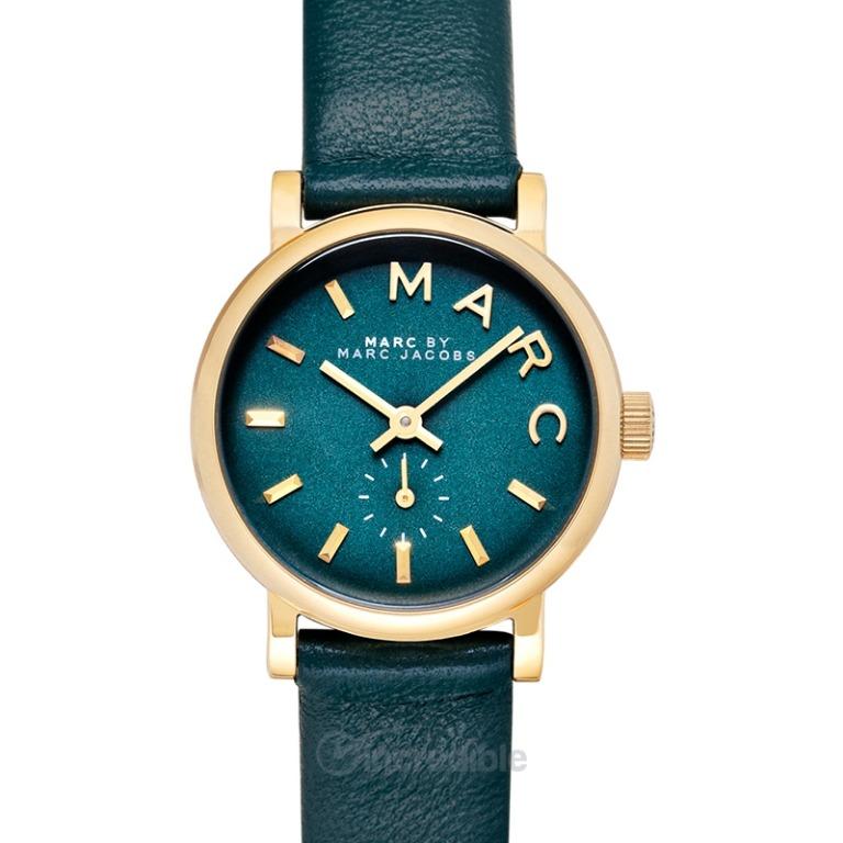 NEW Marc By Marc Jacobs Women s Green Dial Leather Watch MBM1272