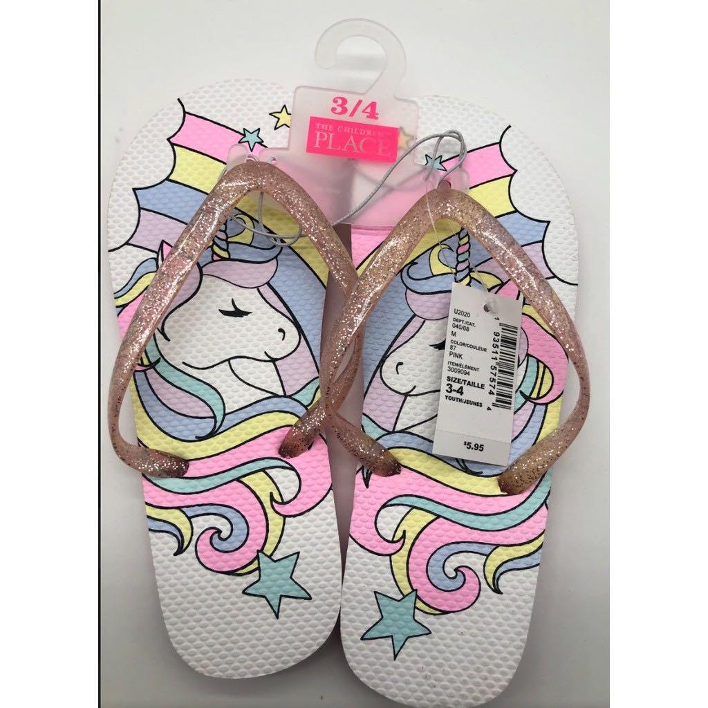 unicorn flip flops children's place
